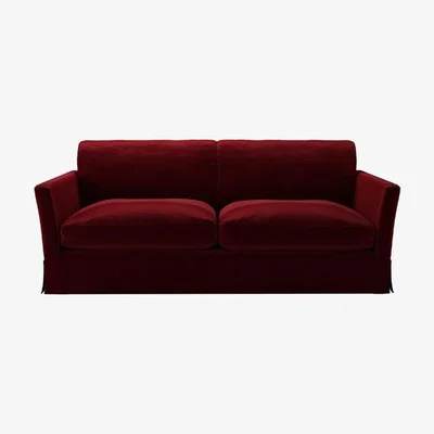 Sofa.com Nearly New Otto 3 Seat Sofa Bed in Claret Cotton Matt Velvet - sofa.com
