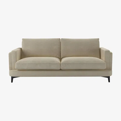 Sofa.com Boston Squared Arm 3 Seat Sofa in Pampas Hygge Smart Linen