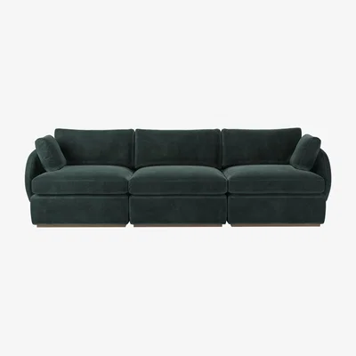 Sofa.com Ren 3 Seat Sofa in Smokey Green Cashmere Velvet