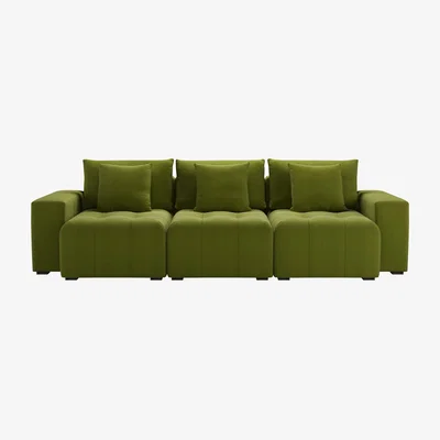 Sofa.com Romy 3 Seat Sofa in Vine Leaf Organic Smart Cotton