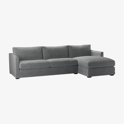 Sofa.com Aissa Large RHF Chaise Storage Sofa in Thatch Smart Velvet - sofa.com