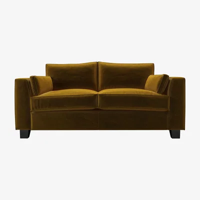 Sofa.com Bowie 2.5 Seat Sofa in Nefertiti Gold Cotton Matt Velvet - sofa.com