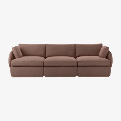 Sofa.com Ren 3 Seat Sofa in Pinot Noir Norfolk Cotton