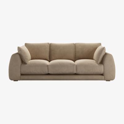 Sofa.com Carmel 3 Seat Sofa in Fawn Aquaclean Clever Velvet