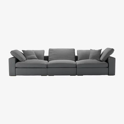 Sofa.com Long Island 3 Seat Sofa in Shadow Brushed Linen Cotton - sofa.com