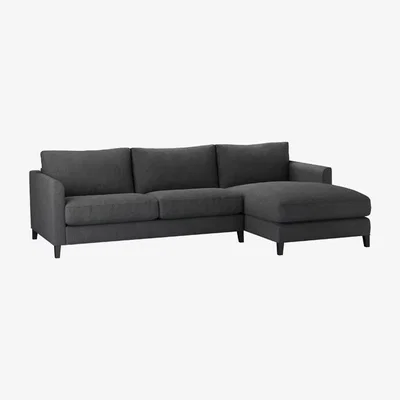 Sofa.com Izzy Medium RHF Chaise Sofa in Charcoal Brushed Linen Cotton - sofa.com