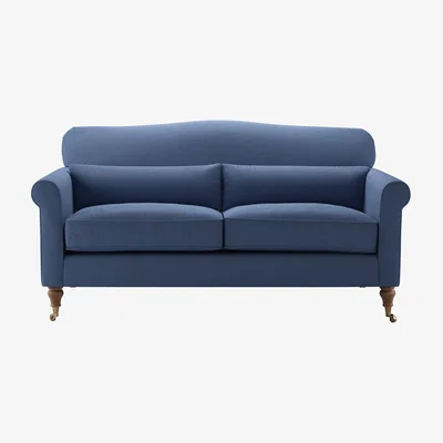 Sofa.com Dahlia 3 Seat Sofa in Oxford Blue Brushed Linen Cotton - sofa.com