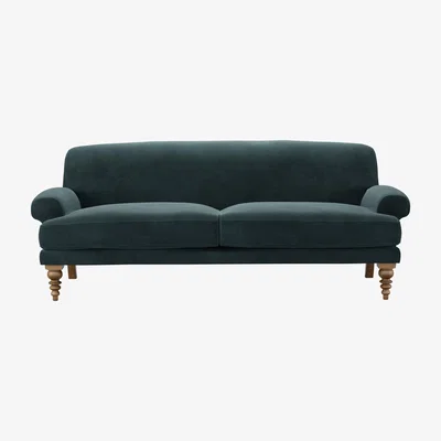 Sofa.com Saturday 3 Seat Sofa in Deep Forest Aquaclean Clever Velvet