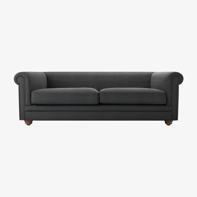Sofa.com Patrick Unbuttoned 3 Seat Sofa in Arctic Seal Easy Cotton - sofa.com