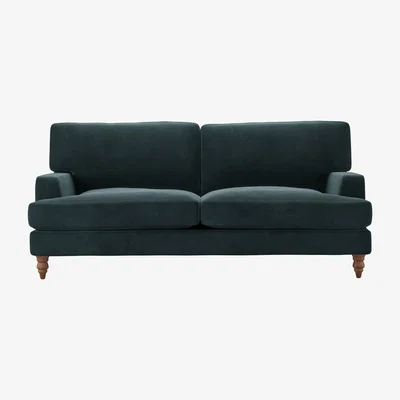 Sofa.com Isla 3 Seat Sofa in Deep Forest Aquaclean Clever Velvet