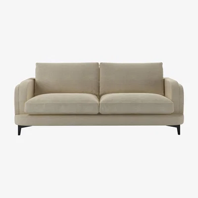 Sofa.com Boston Curved Arm 3 Seat Sofa in Pampas Hygge Smart Linen