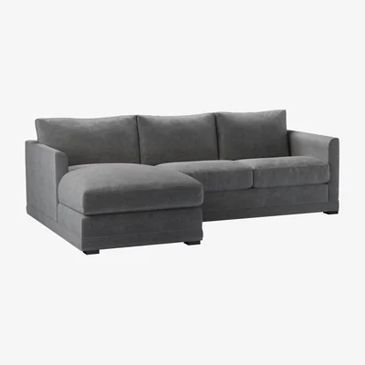 Sofa.com Aissa Small LHF Chaise Sofa in Earl Grey Smart Velvet - sofa.com