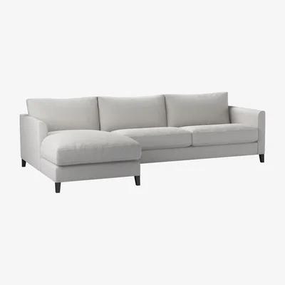 Sofa.com Izzy Large LHF Chaise Sofa in Alabaster Brushed Linen Cotton - sofa.com