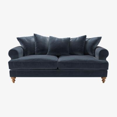 Sofa.com Teddy 3 Seat Sofa in Skyfall Cotton Matt Velvet
