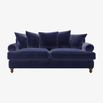 Sofa.com Perfectly PristineTeddy 3 Seat Sofa Bed in Prussian Blue Cotton Matt Velvet - sofa.com