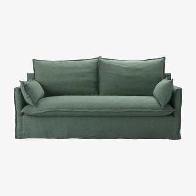 Sofa.com Perfectly Pristine Isaac 3 Seat Sofa in Peacock Plush Tweed Boucle - sofa.com