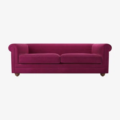 Sofa.com Patrick Unbuttoned 3 Seat Sofa in Persian Rose Smart Velvet