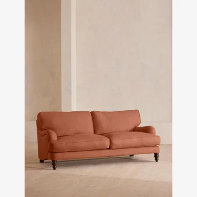 Soho Home Arundel Three Seater Sofa, Linen, Antique Rose