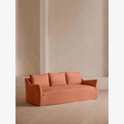 Soho Home Roma Three Seater Sofa, Linen, Antique Rose