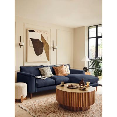 Soho Home Reya Chaise-end Sofa Linen, Dark Navy