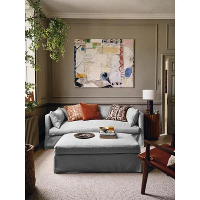 Soho Home Berens 3-Seater Sofa, Linen Light Grey