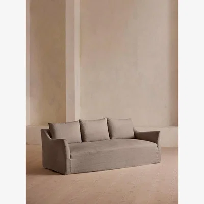 Soho Home Roma Three Seater Sofa, Linen, Mushroom