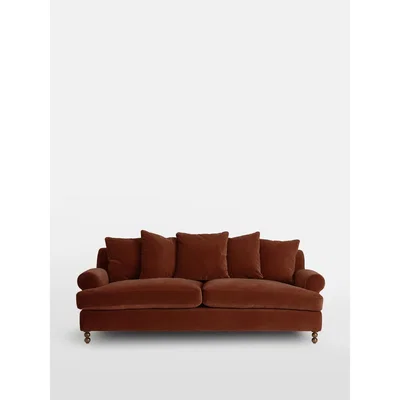 Soho Home Audrey 3-Seater Sofa, Velvet Rust
