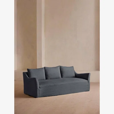 Soho Home Roma Three Seater Sofa, Linen, Indigo