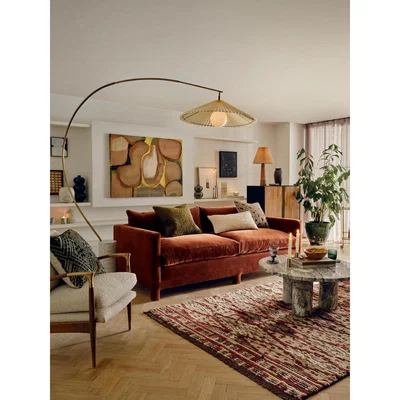 Soho Home Ashford 3-Seater Sofa Velvet, Rust