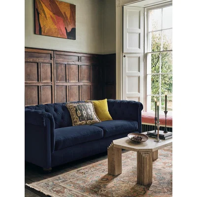 Soho Home Aderyn Chesterfield 3 Seater, Velvet Navy