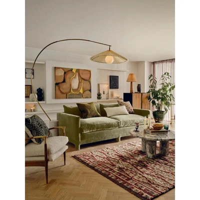 Soho Home Ashford 3-Seater Sofa Velvet, Lichen