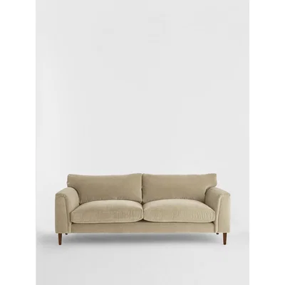 Soho Home Reya Sofa 3 Seater Velvet, Cream