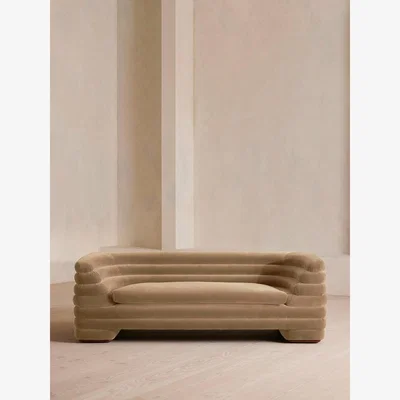 Soho Home Laura Three Seater Sofa, Velvet, Camel