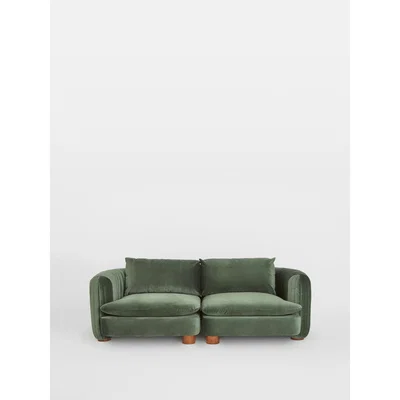 Soho Home Viv Modular Sofa, 3 Seater, Cotton Velvet Deep Green, UK