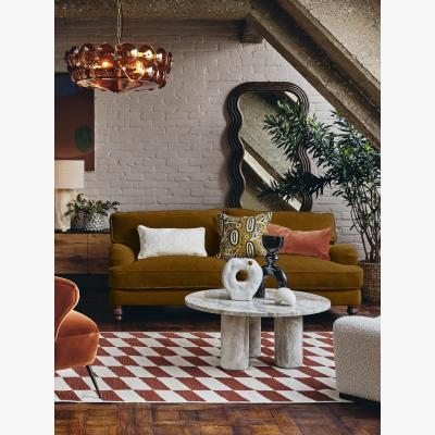 Soho Home Arundel Three Seater Sofa, Velvet, Mustard