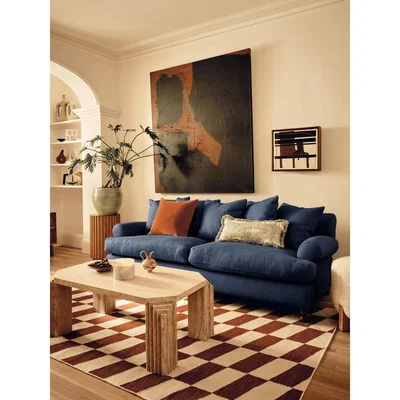 Soho Home Audrey 3-Seater Sofa, Linen Dark Navy