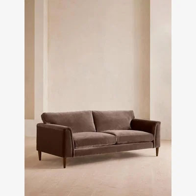 Soho Home Reya Three Seater Sofa, Velvet, Taupe