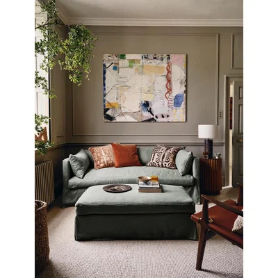 Soho Home Berens 3-Seater Sofa, Linen Loden