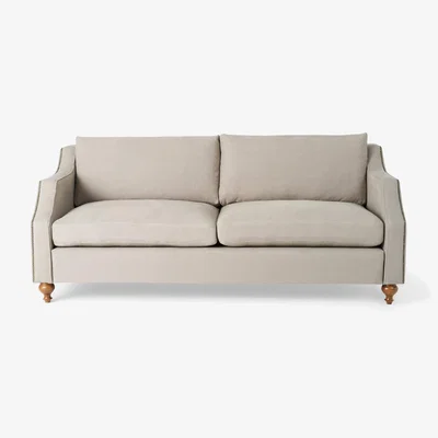 Sazy Kristal 3 Seater Linen Sofa, Dark Mink
