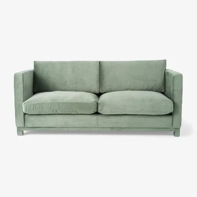 Sazy Walter 3 Seater Velvet Sofa, Green