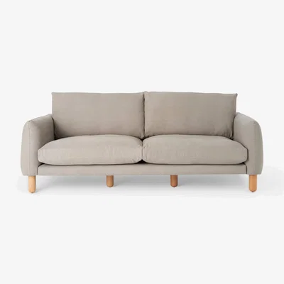Sazy Sunso 3 Seater Linen Sofa, Dark Mink