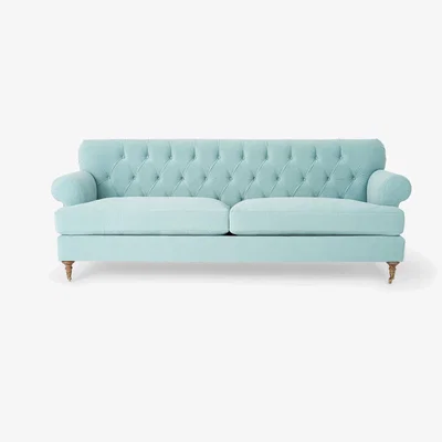 Sazy Frieda 3 Seater Velvet Sofa, Duck Egg Blue