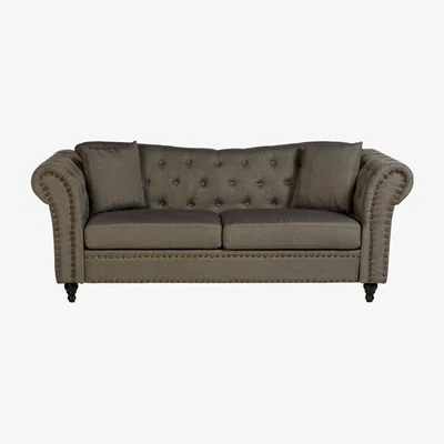 Teddy Beau Teddy's Collection Ford Chesterfield Grey 3 Seater Sofa