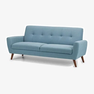 Teddy Beau Julian Bowen Monza Compact Retro Sofa / Blue / 3 Seater