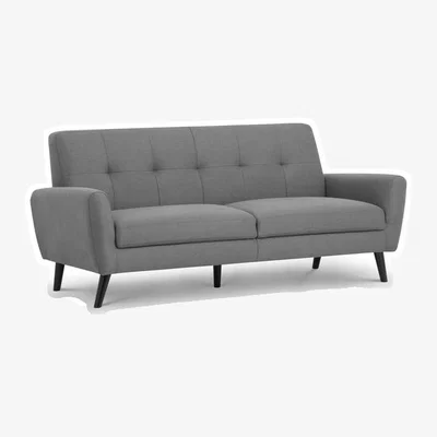 Teddy Beau Julian Bowen Monza Compact Retro Sofa / Grey / 3 Seater