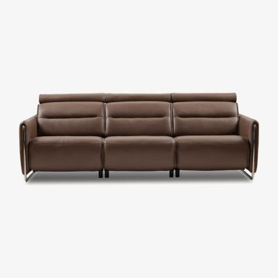 Woods Furniture Stressless Emily 3 Seater Sofa - Steel Arms Emily 3 Seat Sofa Steel Arm - Pioneer Leather