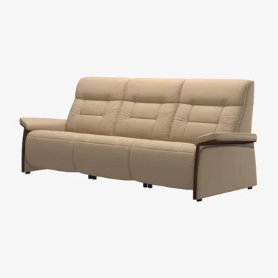 Woods Furniture Stressless Mary 3 Seater Sofa - Wood Arms Mary 3 Seater Sofa Wood Arm - PalomaCori Leather