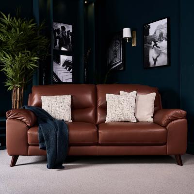 Woods Furniture Vegas 3 Seater Sofa - Tan Leather