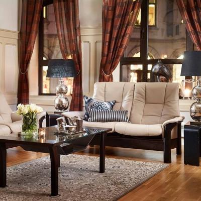 Woods Furniture Stressless Buckingham High Back Sofa - Stressless Buckingham High Back 3 Seater Sofa in Fabric