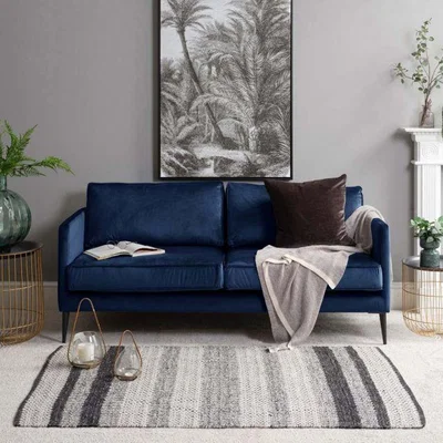 Woods Furniture Henry 3 Seater - Royale Blue Velvet